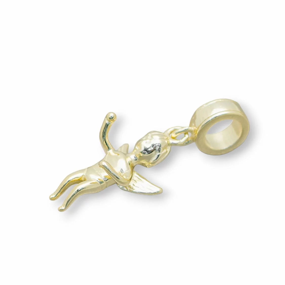 Pendenti Charms Di Argento 925 Foro Largo Angelo 5pz Dorato-ARGENTO 925 DESIGN ITALY | Worldofjewel.com