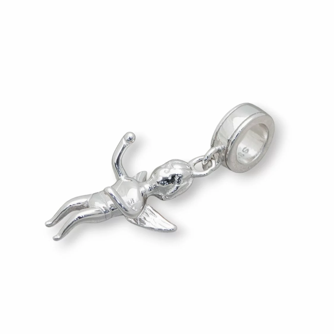 Pendenti Charms Di Argento 925 Foro Largo Angelo 5pz Rodiato-ARGENTO 925 DESIGN ITALY | Worldofjewel.com