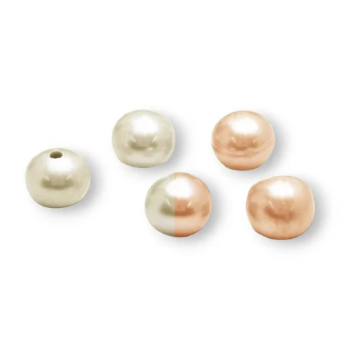 Perle di Fiume Bottoni Cabochon 1 Foro 3,5-4,0mm 100 Paia Bianco-1 FORO BOTTONI | Worldofjewel.com