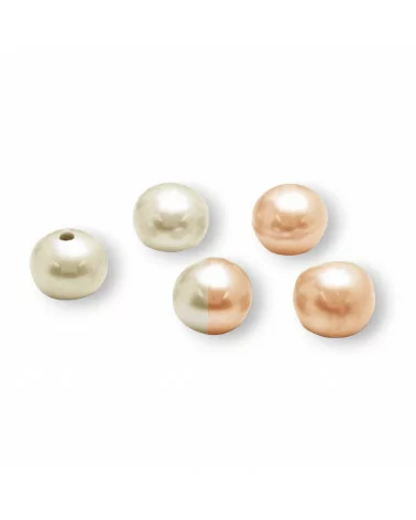 Perle di Fiume Bottoni Cabochon 1 Foro 3,5-4,0mm 100 Paia Bianco-1 FORO BOTTONI | Worldofjewel.com