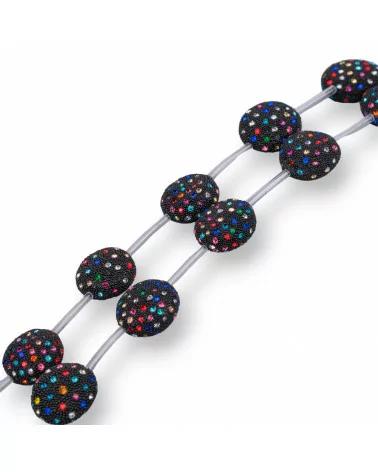 Perline A Filo Connettore Nero Con Strass Multicolor Tondo Piatto 20mm 10pz-PERLINE CON MARCASITE STRASS | Worldofjewel.com