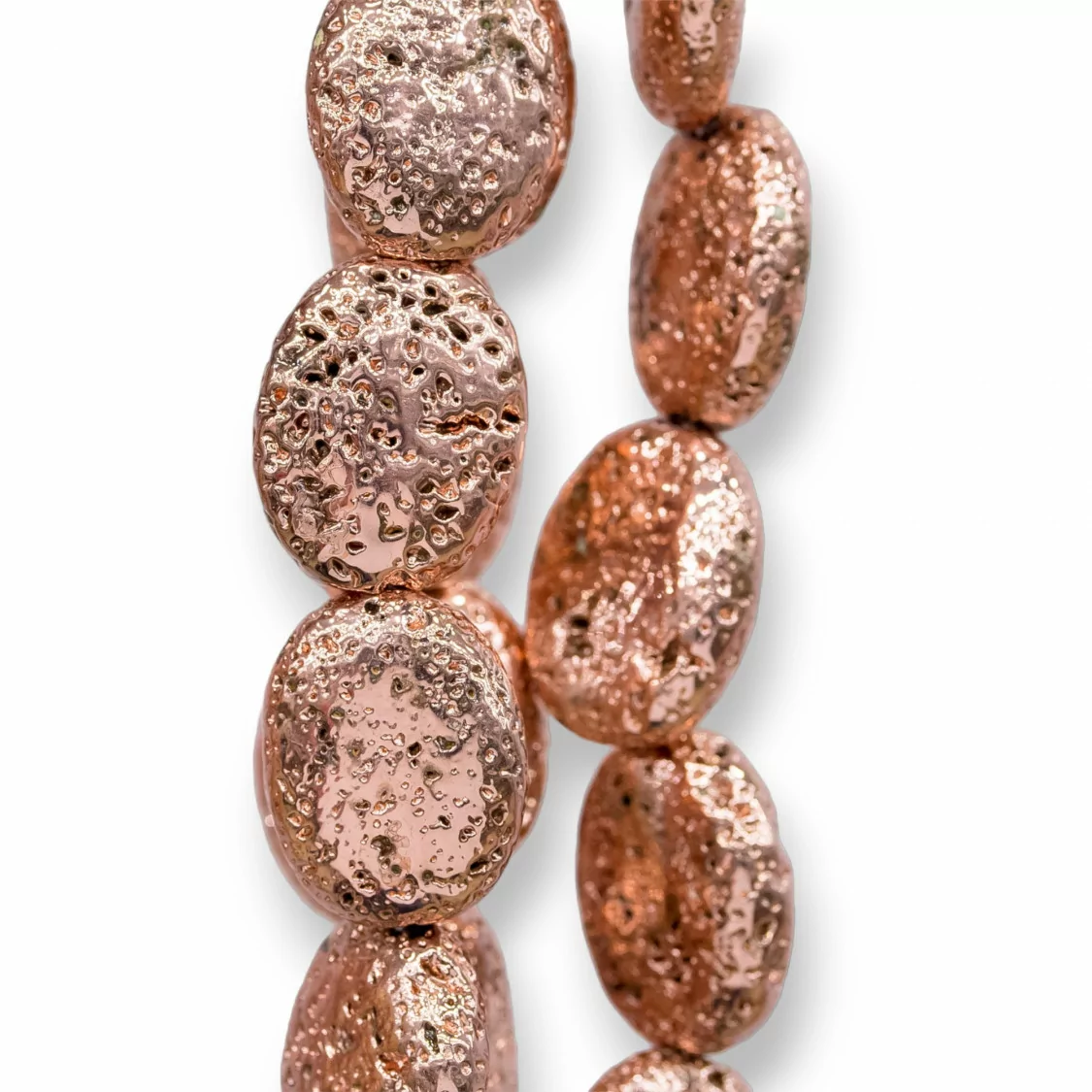 Pietra Lavica Placcato Oro Rosa Ovale Piatto 15x20mm-ORO ROSA | Worldofjewel.com