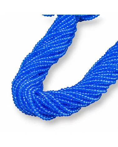 Perline Di Cristalli Rondelle Sfaccettate 3,5x3mm 100 FILI Su Filo Di Cotone Pronti all'uso Blu-CRISTALLI CONFEZIONE INGROSSO | Worldofjewel.com