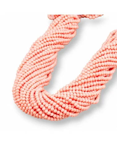 Perline Di Cristalli Rondelle Sfaccettate 3,5x3mm 100 FILI Su Filo Di Cotone Pronti all'uso Rosa Pastello-CRISTALLI CONFEZIONE INGROSSO | Worldofjewel.com