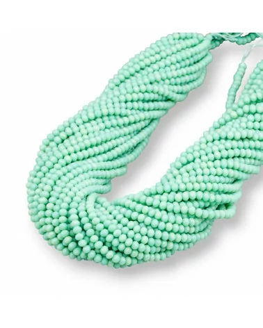 Perline Di Cristalli Rondelle Sfaccettate 3,5x3mm 100 FILI Su Filo Di Cotone Pronti all'uso Verde Chiaro Pastello-CRISTALLI CONFEZIONE INGROSSO | Worldofjewel.com