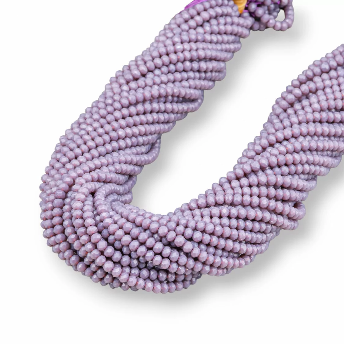 Perline Di Cristalli Rondelle Sfaccettate 3,5x3mm 100 FILI Su Filo Di Cotone Pronti all'uso Viola-CRISTALLI CONFEZIONE INGROSSO | Worldofjewel.com