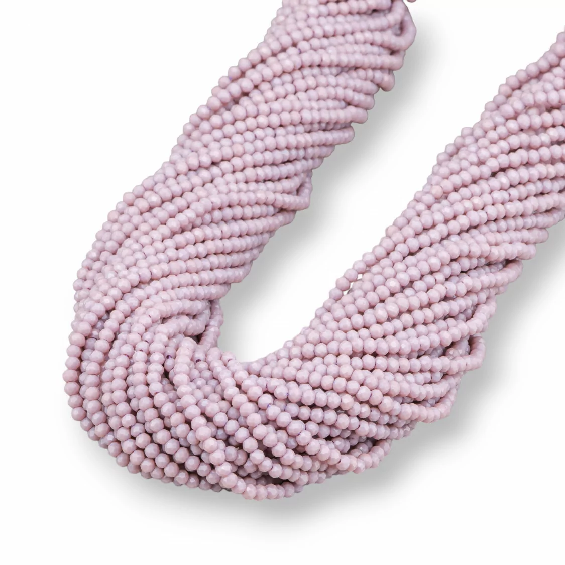 Perline Di Cristalli Rondelle Sfaccettate 3x2mm 100 FILI Su Filo Di Cotone Pronti all'uso Cipria-CRISTALLI CONFEZIONE INGROSSO | Worldofjewel.com