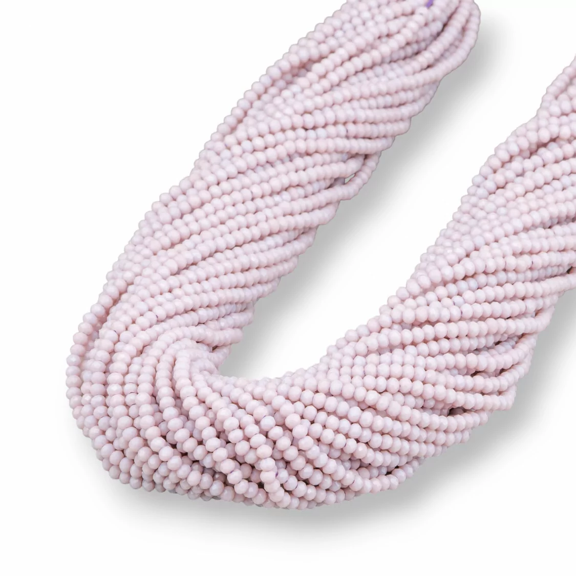 Perline Di Cristalli Rondelle Sfaccettate 3x2mm 100 FILI Su Filo Di Cotone Pronti all'uso Cipria Light-CRISTALLI CONFEZIONE INGROSSO | Worldofjewel.com