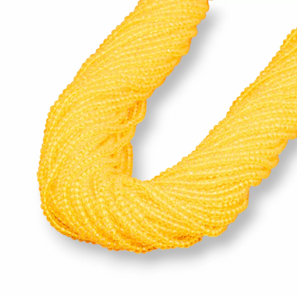 Perline Di Cristalli Rondelle Sfaccettate 3x2mm 100 FILI Su Filo Di Cotone Pronti all'uso Giallo-CRISTALLI CONFEZIONE INGROSSO | Worldofjewel.com