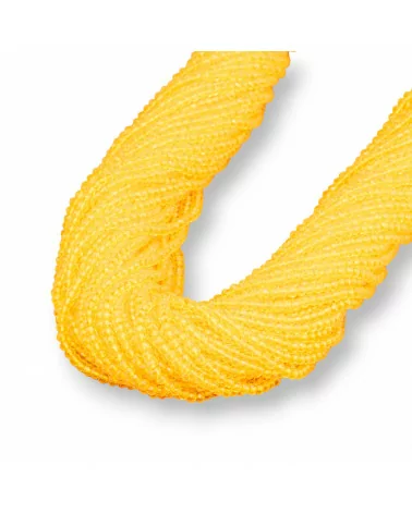 Perline Di Cristalli Rondelle Sfaccettate 3x2mm 100 FILI Su Filo Di Cotone Pronti all'uso Giallo-CRISTALLI CONFEZIONE INGROSSO | Worldofjewel.com