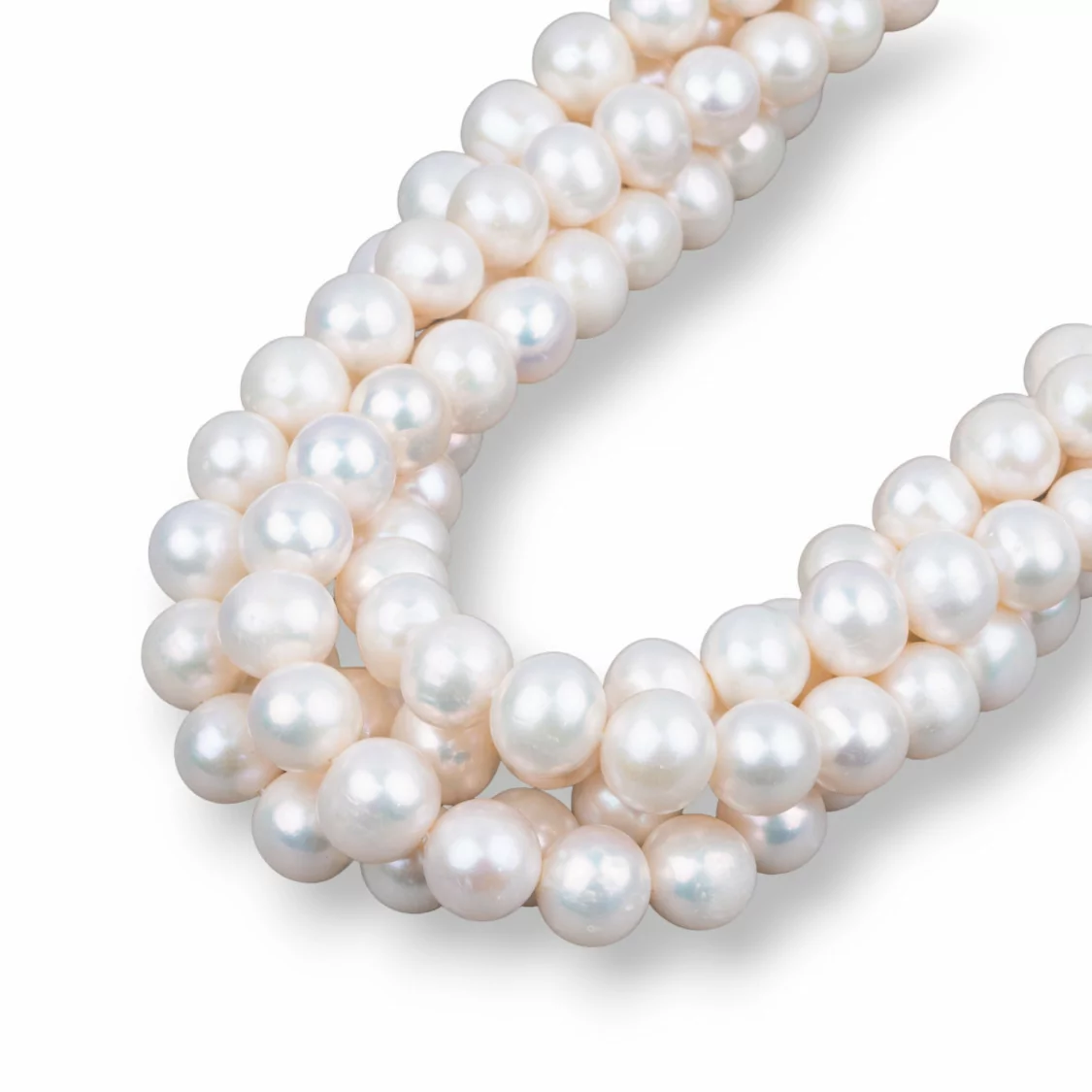 Perle Di Fiume Tondo 10,0-10,5mm Bianco-LINEA ALTA | Worldofjewel.com