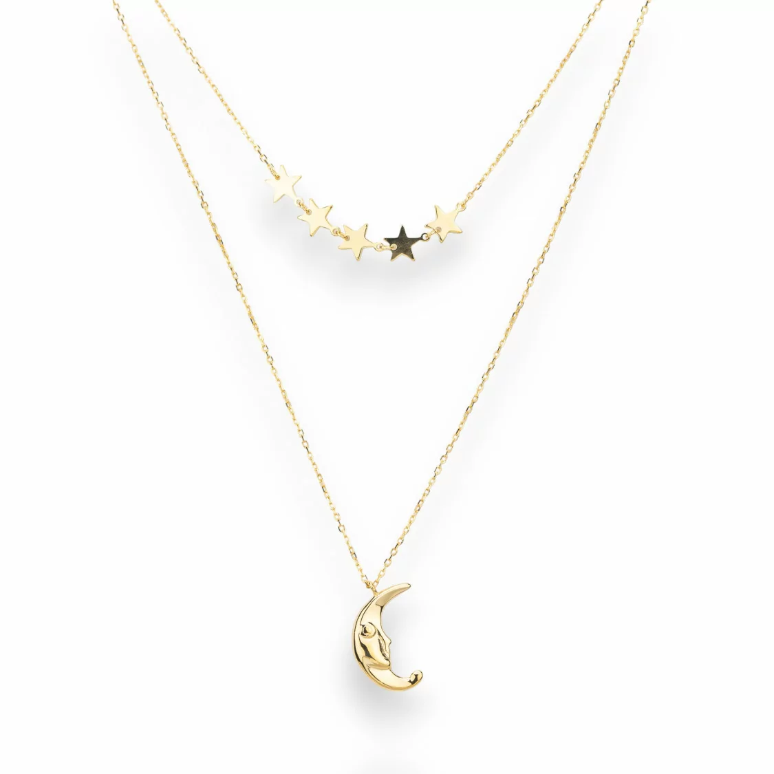 Collana Di Argento 925 Collezione Luna Placcato Oro-COLLEZIONE LUNA | Worldofjewel.com