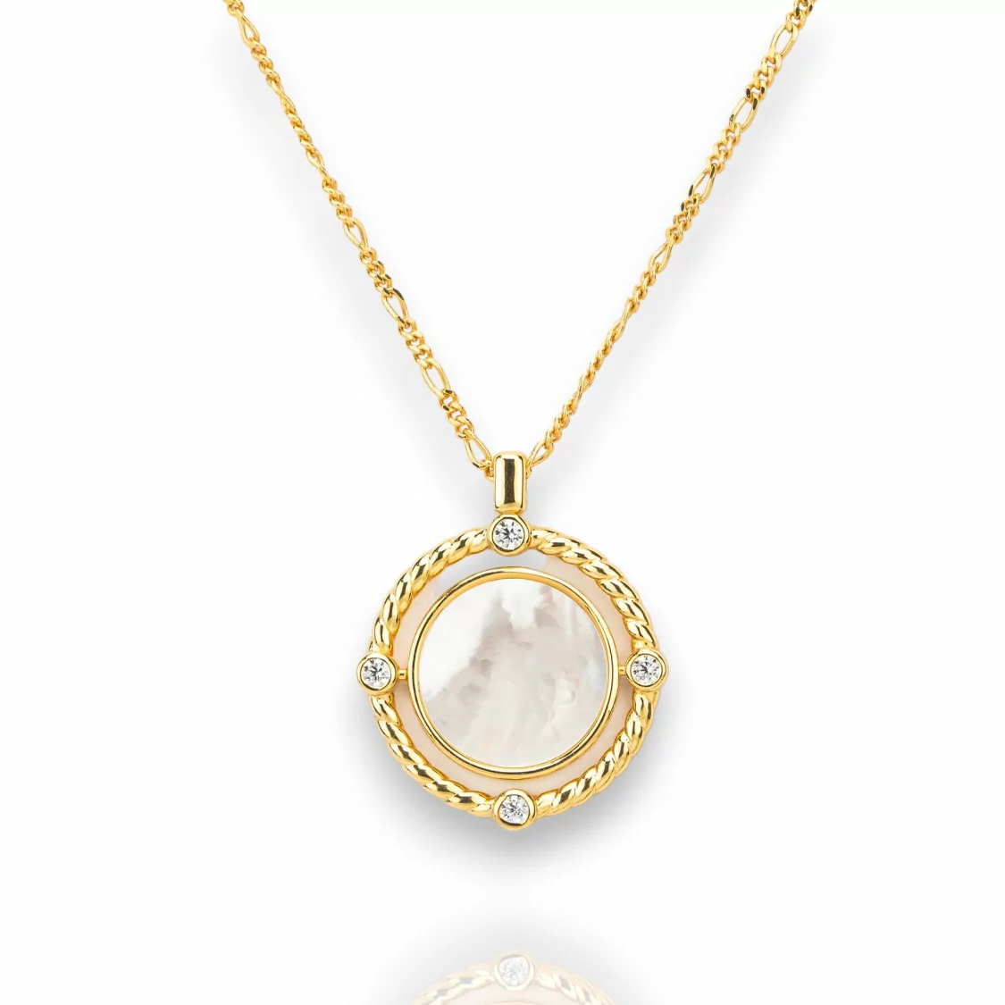 Collana Di Argento 925 Collezione Luna Placcato Oro Con Madreperla-COLLEZIONE LUNA | Worldofjewel.com