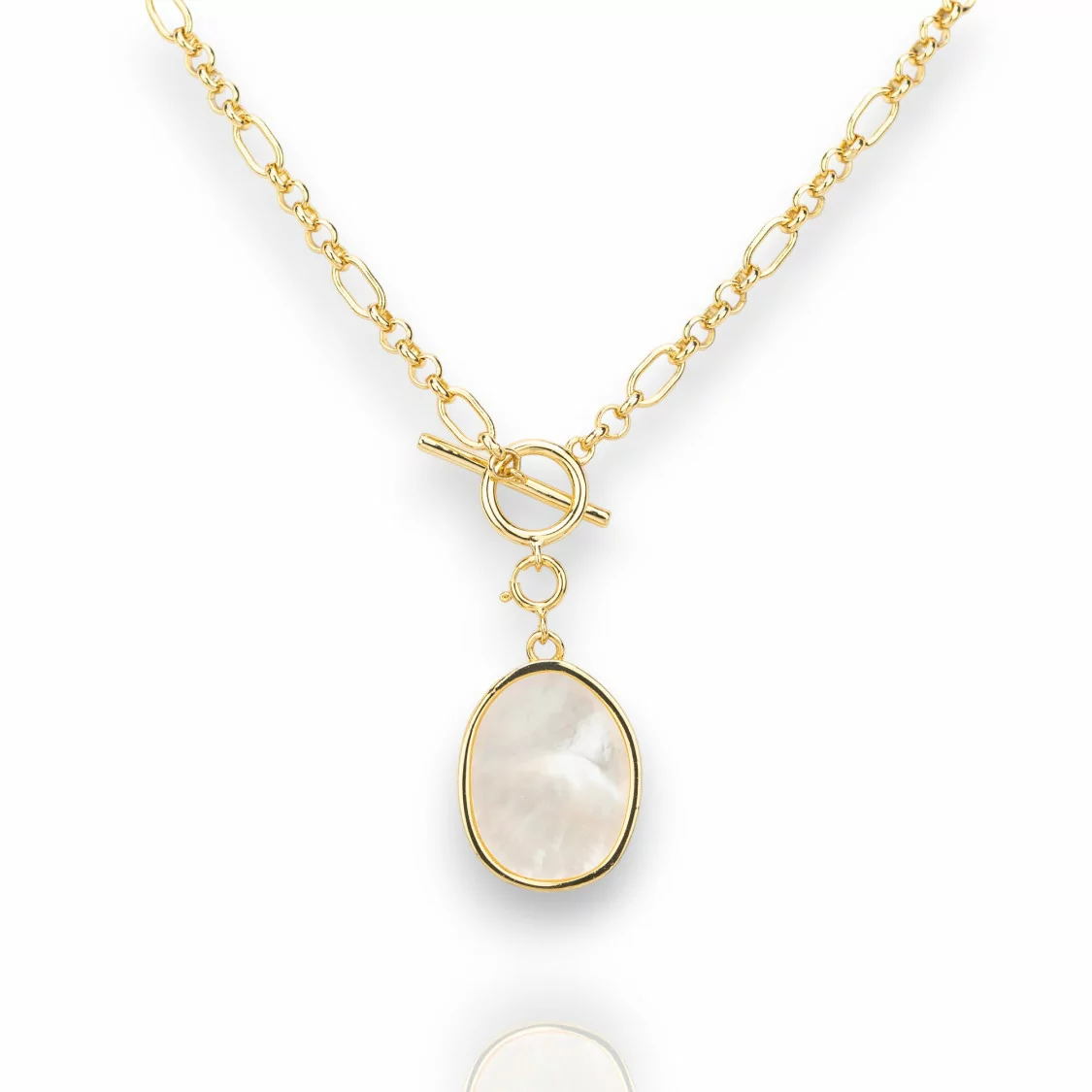 Collana Di Argento 925 Collezione Luna Placcato Oro Con Madreperla-COLLEZIONE LUNA | Worldofjewel.com