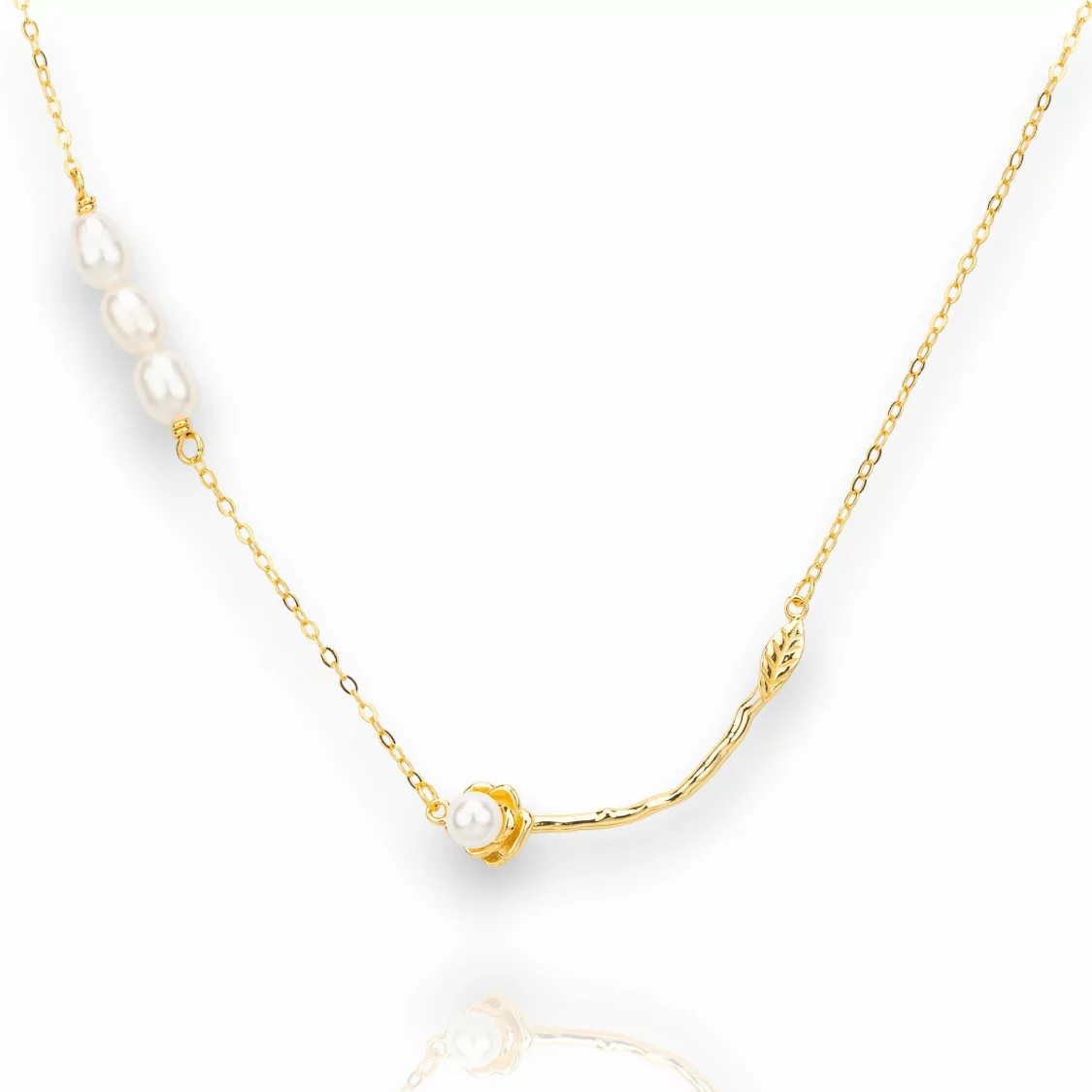 Collana Di Argento 925 Collezione Luna Placcato Oro Con Perle Di Fiume-COLLEZIONE LUNA | Worldofjewel.com