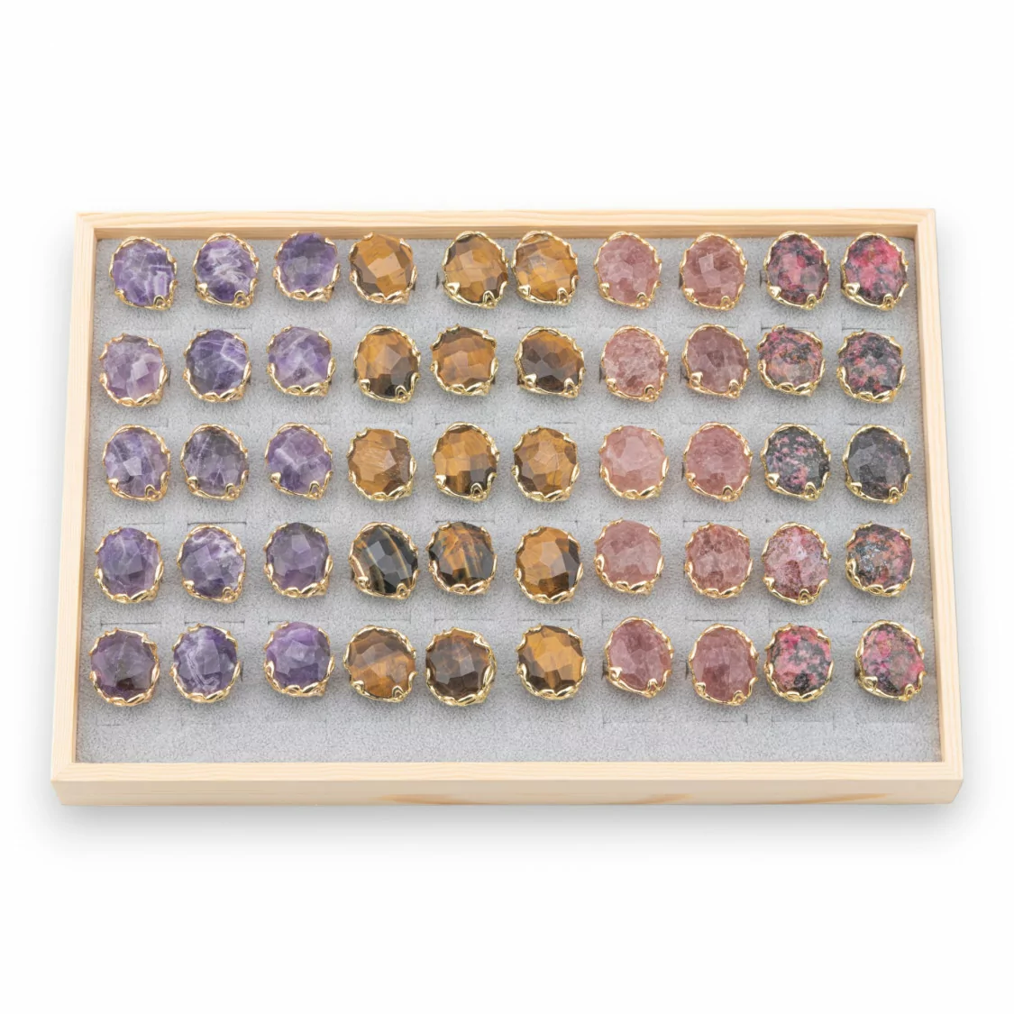 LOTTO Anelli Di Bronzo Collezione AURORA 50 Anelli 26x32mm Completo di Espositore Contenitore-LOTTO INGROSSO | Worldofjewel.com