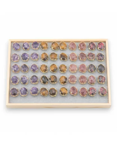 LOTTO Anelli Di Bronzo Collezione AURORA 50 Anelli 26x32mm Completo di Espositore Contenitore-LOTTO INGROSSO | Worldofjewel.com