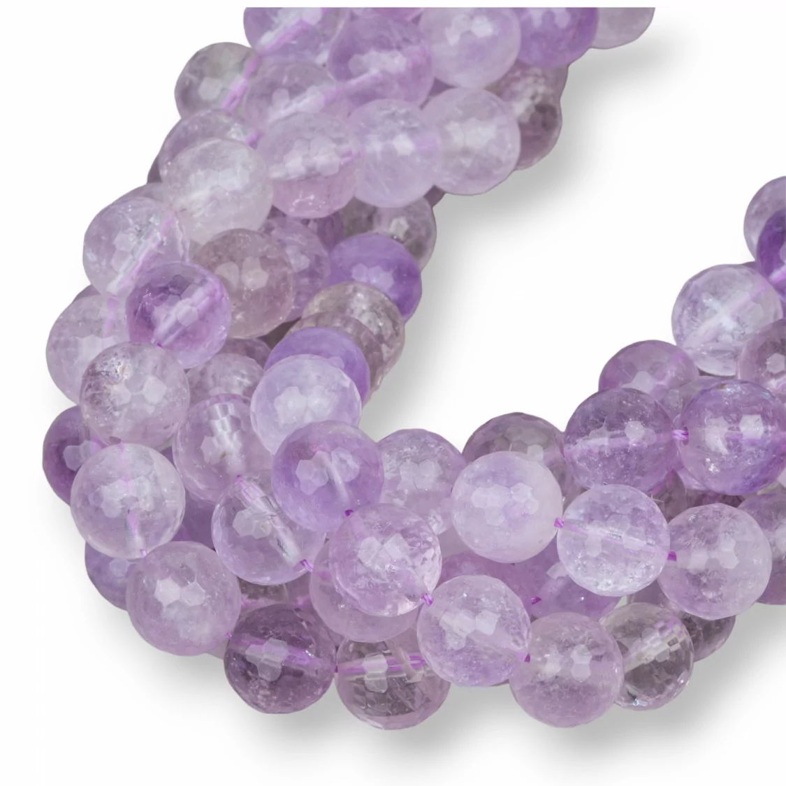 Ametista Lavanda Clear Perlina Tonda Sfaccettata 10mm-AMETISTA CHIARA | Worldofjewel.com