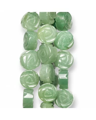 Avventurina Verde Fiore Inciso 16mm-AVVENTURINA VERDE | Worldofjewel.com