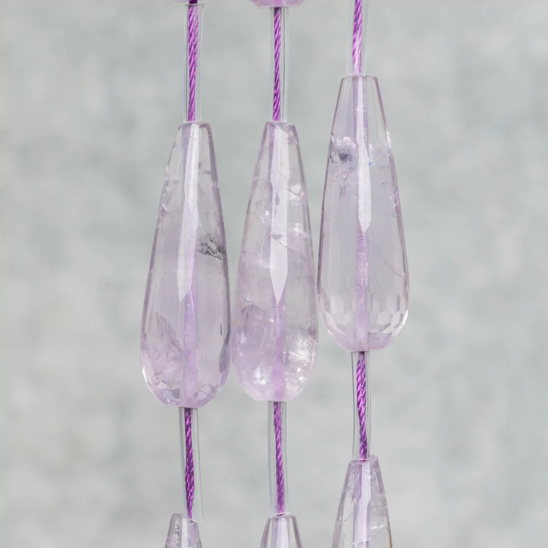 Ametista Lavanda Clear Gocce Briolette Sfaccettate 12x40mm 8pz-AMETISTA CHIARA | Worldofjewel.com