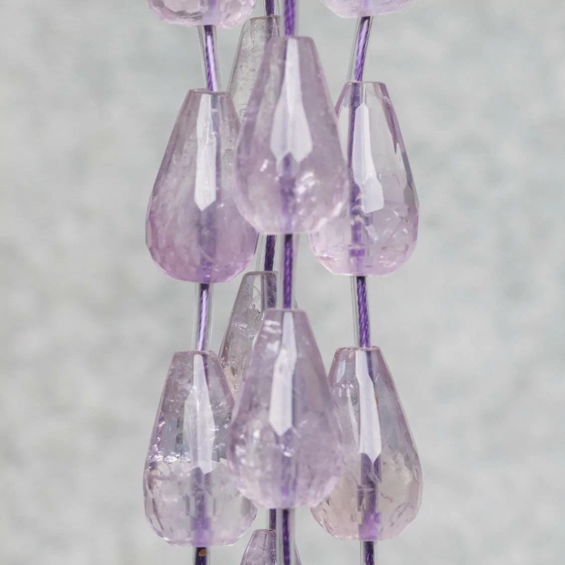 Ametista Lavanda Clear Gocce Briolette Sfaccettate 15x24mm 12pz-AMETISTA CHIARA | Worldofjewel.com