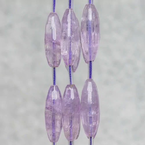 Amethyst Lavender Clear Rice Faceted 12x40mm 8τμχ