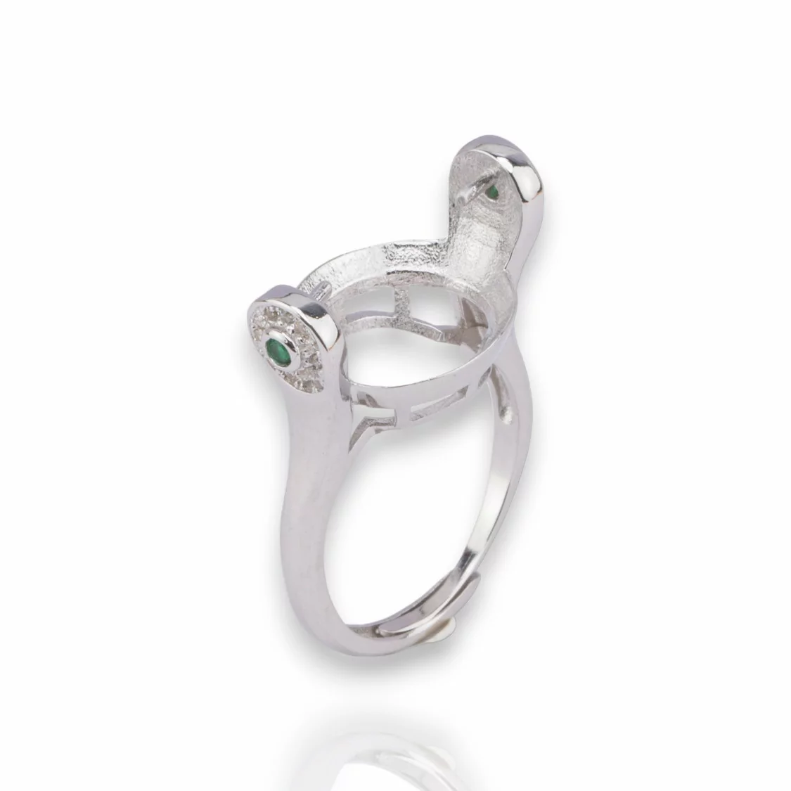 Anello Castone Di Argento 925 Interno 15,5x13mm Ca. Misura Regolabile 1pz Rodiato-BASI ANELLI CASTONE | Worldofjewel.com