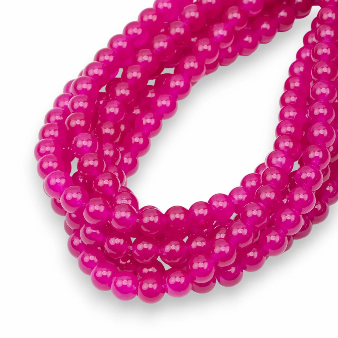 Giada Ghiaccio (Icy Jade) Fucsia Tondo Liscio 6mm-GIADA FUCSIA | Worldofjewel.com