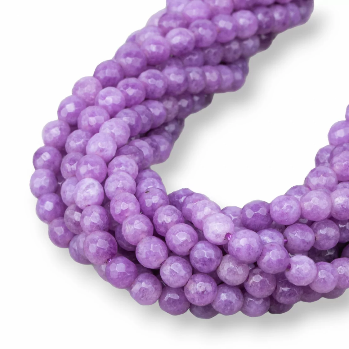 Giada Viola Lavanda Kunzite Perlina Tonda Sfaccettata 6mm-GIADA VIOLA | Worldofjewel.com