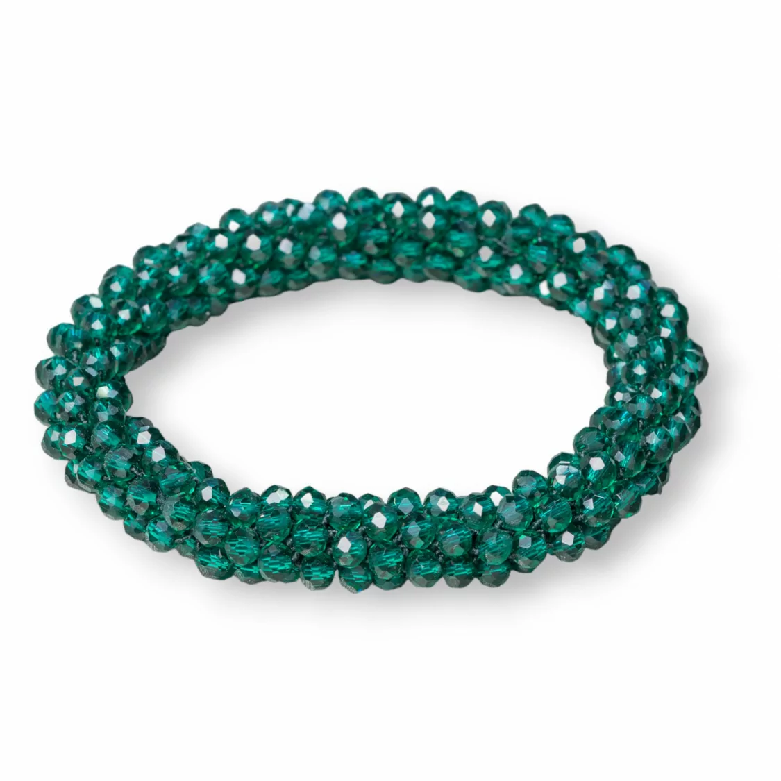 Bracciale Elastico Di Cristalli Intrecciati 10mm Con Cristalli da 4,5mm 1pz MOD16-BRACCIALI DI CRISTALLI | Worldofjewel.com