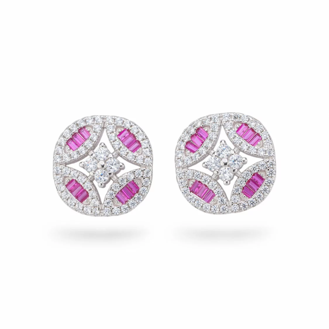 Orecchini Di Argento 925 Collezione Aurora Con Zirconi 14mm Bianco-COLLEZIONE AURORA | Worldofjewel.com