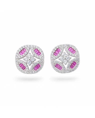 Orecchini Di Argento 925 Collezione Aurora Con Zirconi 14mm Bianco-COLLEZIONE AURORA | Worldofjewel.com