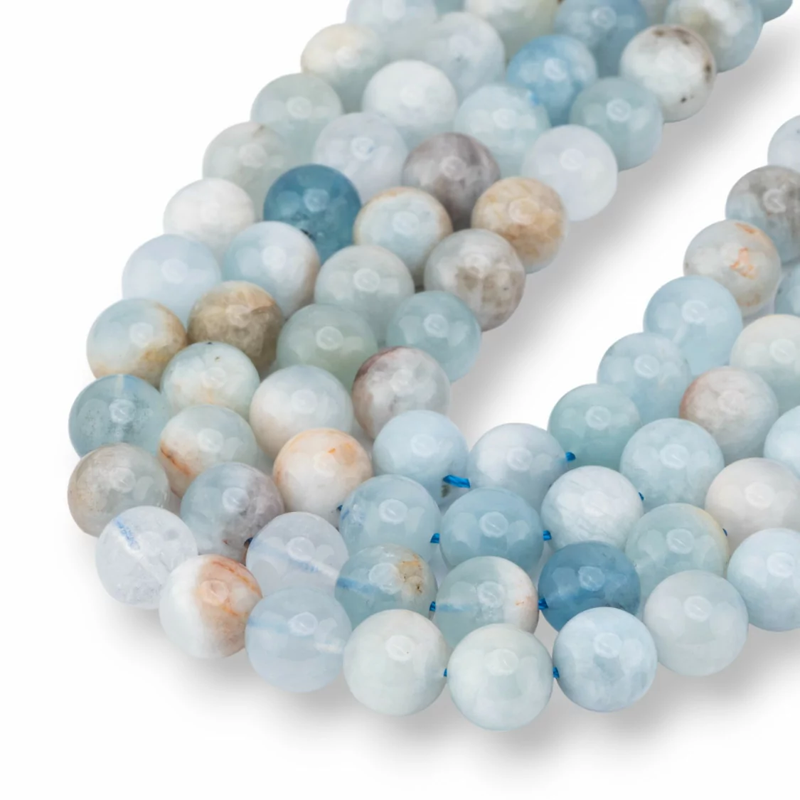 Acquamarina Mix Color Tondo Liscio 10mm-ACQUAMARINA PRIMA SCELTA | Worldofjewel.com