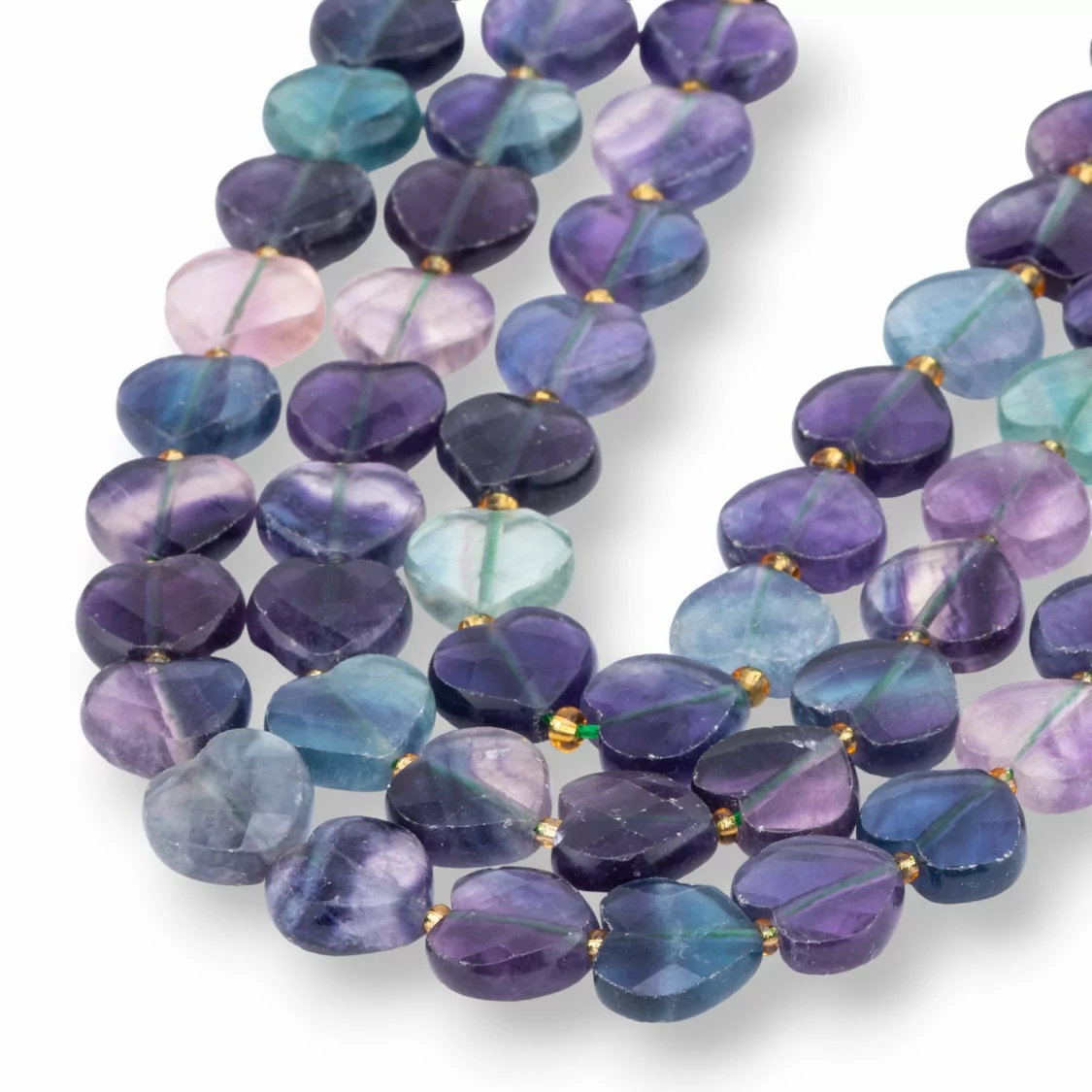 Fluorite Cuore Piatto Sfaccettato 12mm-FLUORITE | Worldofjewel.com