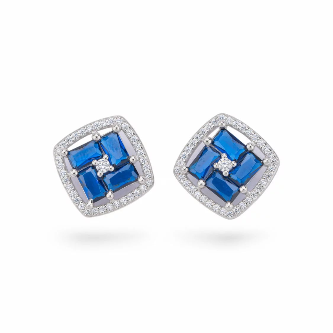 Orecchini Di Argento 925 Collezione Aurora Con Zirconi 13mm Blu-COLLEZIONE AURORA | Worldofjewel.com