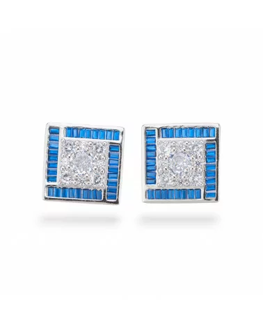 Orecchini Di Argento 925 Collezione Aurora Con Zirconi 14mm Blu-COLLEZIONE AURORA | Worldofjewel.com