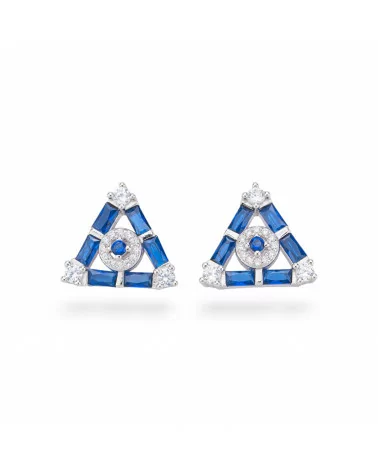 Orecchini Di Argento 925 Collezione Aurora Con Zirconi 15mm Blu-COLLEZIONE AURORA | Worldofjewel.com