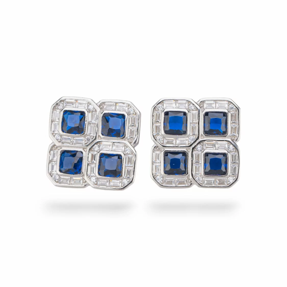 Orecchini Di Argento 925 Collezione Aurora Con Zirconi 16mm Blu-COLLEZIONE AURORA | Worldofjewel.com