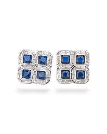 Orecchini Di Argento 925 Collezione Aurora Con Zirconi 16mm Blu-COLLEZIONE AURORA | Worldofjewel.com