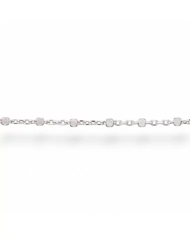 Catena A Metraggio Di Argento 925 Forzatina Con Cubetti 1mm 1 Metro Rodiato-CATENE DI ARGENTO 925 | Worldofjewel.com