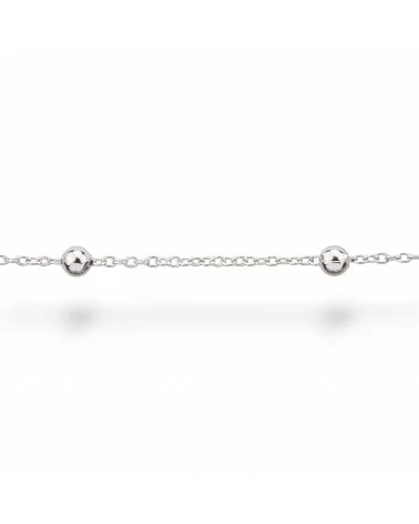 Catena A Metraggio Di Argento 925 Forzatina Con Sfera da 3mm 1 Metro Rodiato-CATENE DI ARGENTO 925 | Worldofjewel.com