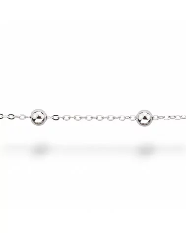 Catena A Metraggio Di Argento 925 Forzatina Con Sfera da 4mm 1 Metro Rodiato-CATENE DI ARGENTO 925 | Worldofjewel.com