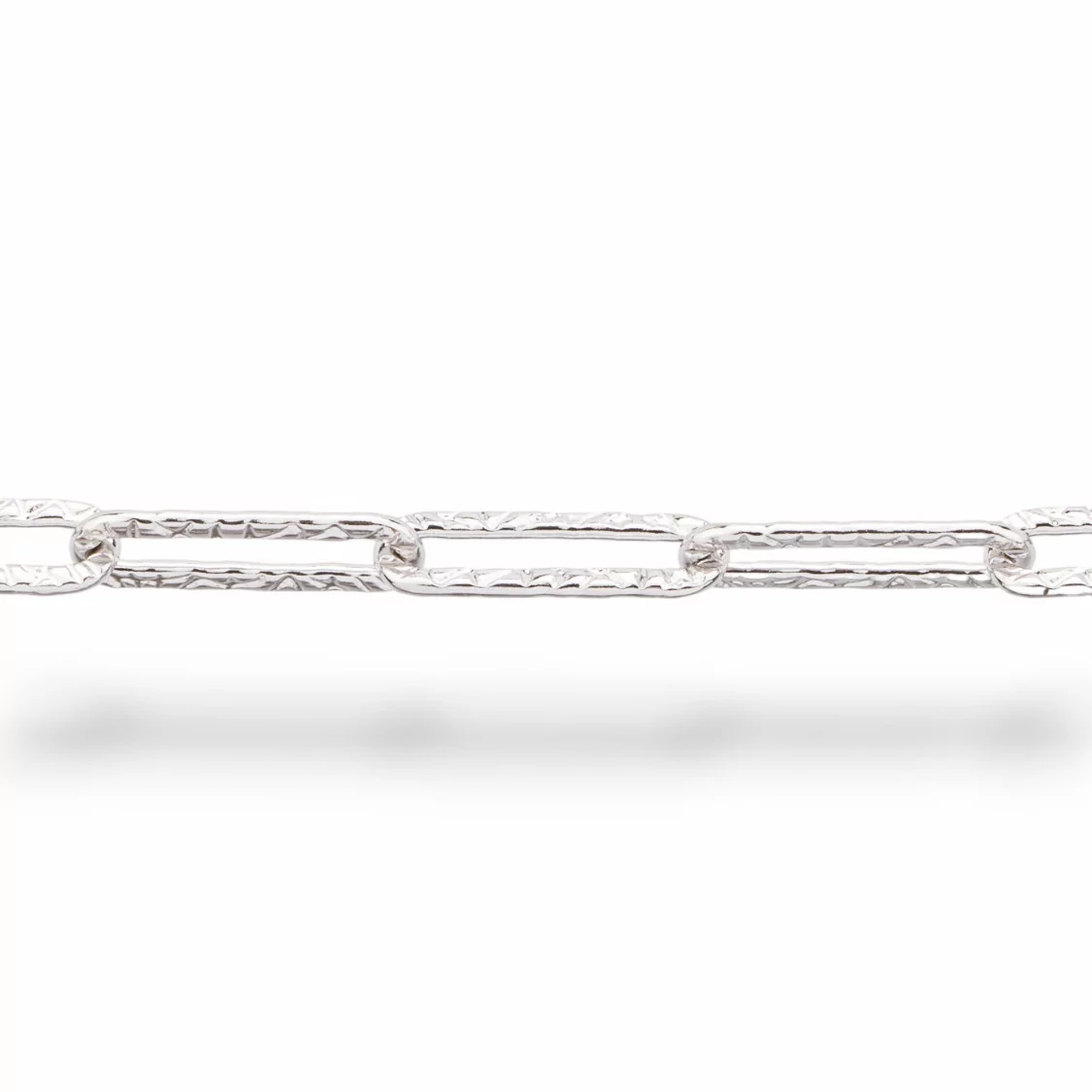 Catena A Metraggio Di Argento 925 Ovale Battuto 12x38mm 1 Metro Rodiato-CATENE DI ARGENTO 925 | Worldofjewel.com