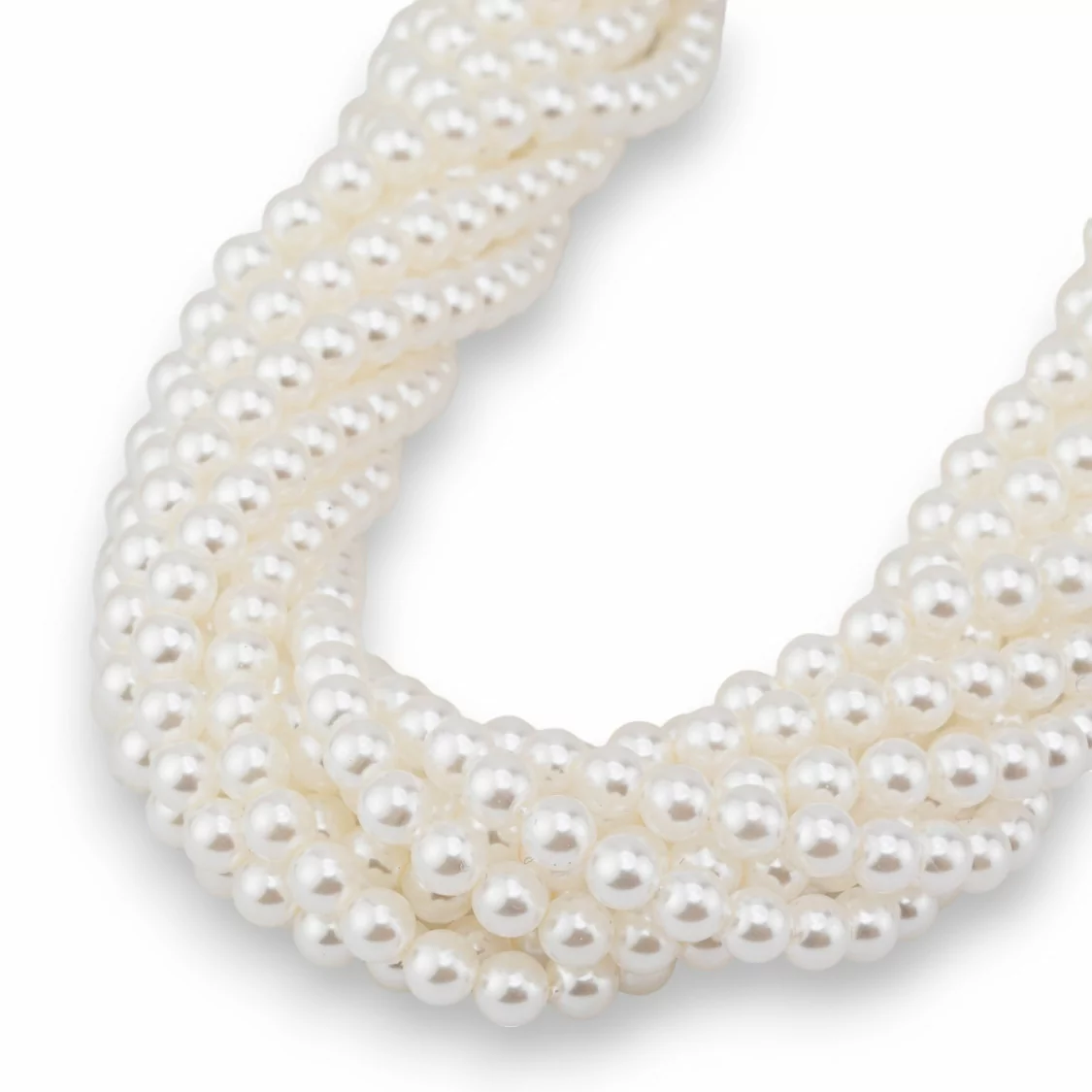 Perle di Maiorca Con Nucleo Di Vetro Tondo Liscio 4mm Bianco-PERLE DI VETRO | Worldofjewel.com