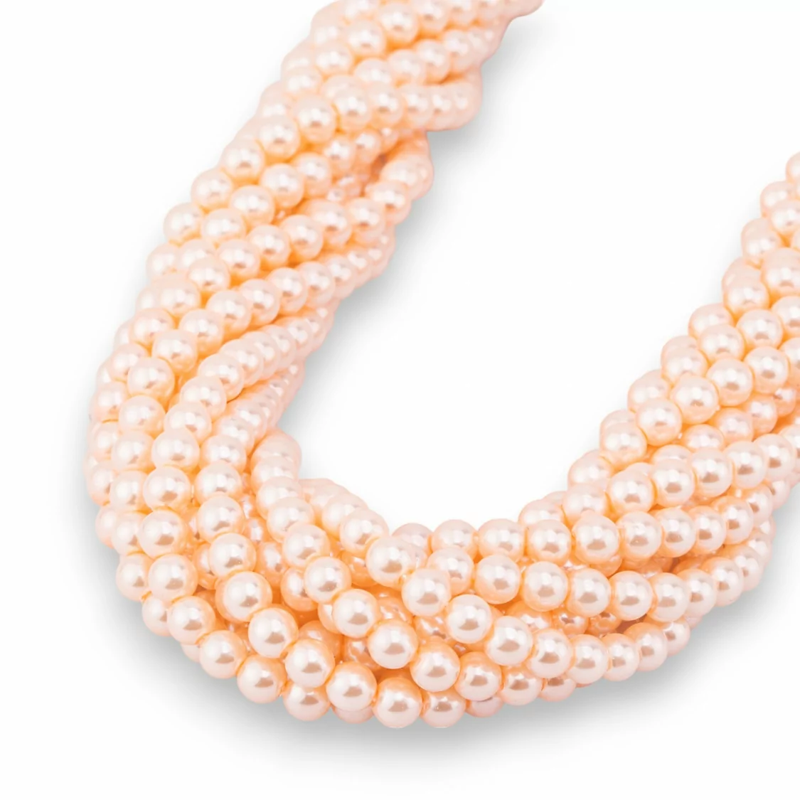 Perle di Maiorca Con Nucleo Di Vetro Tondo Liscio 4mm Rosa-PERLE DI VETRO | Worldofjewel.com