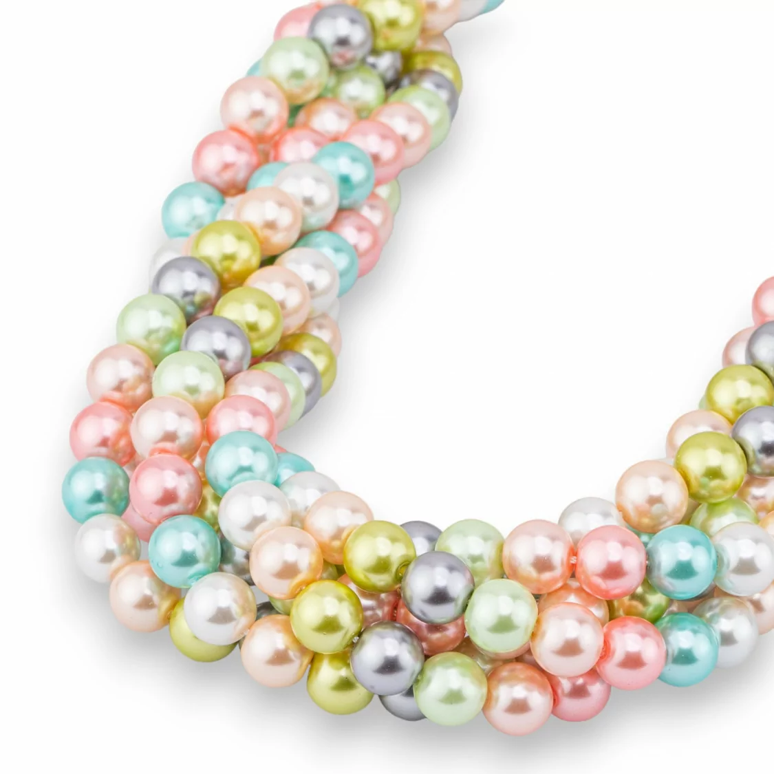 Perle di Maiorca Con Nucleo Di Vetro Tondo Liscio 6mm Multicolor MOD1-PERLE DI VETRO | Worldofjewel.com