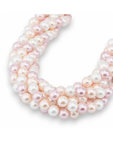 Perle di Maiorca Con Nucleo Di Vetro Tondo Liscio 6mm Multicolor MOD4-PERLE DI VETRO | Worldofjewel.com