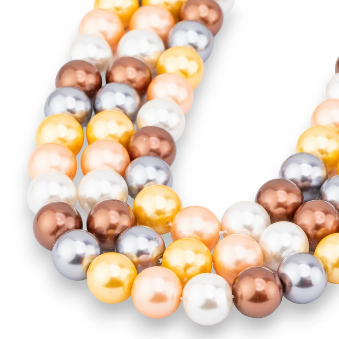 Perle di Maiorca Multicolor Tondo Liscio 10mm-PERLE BIANCHE | Worldofjewel.com