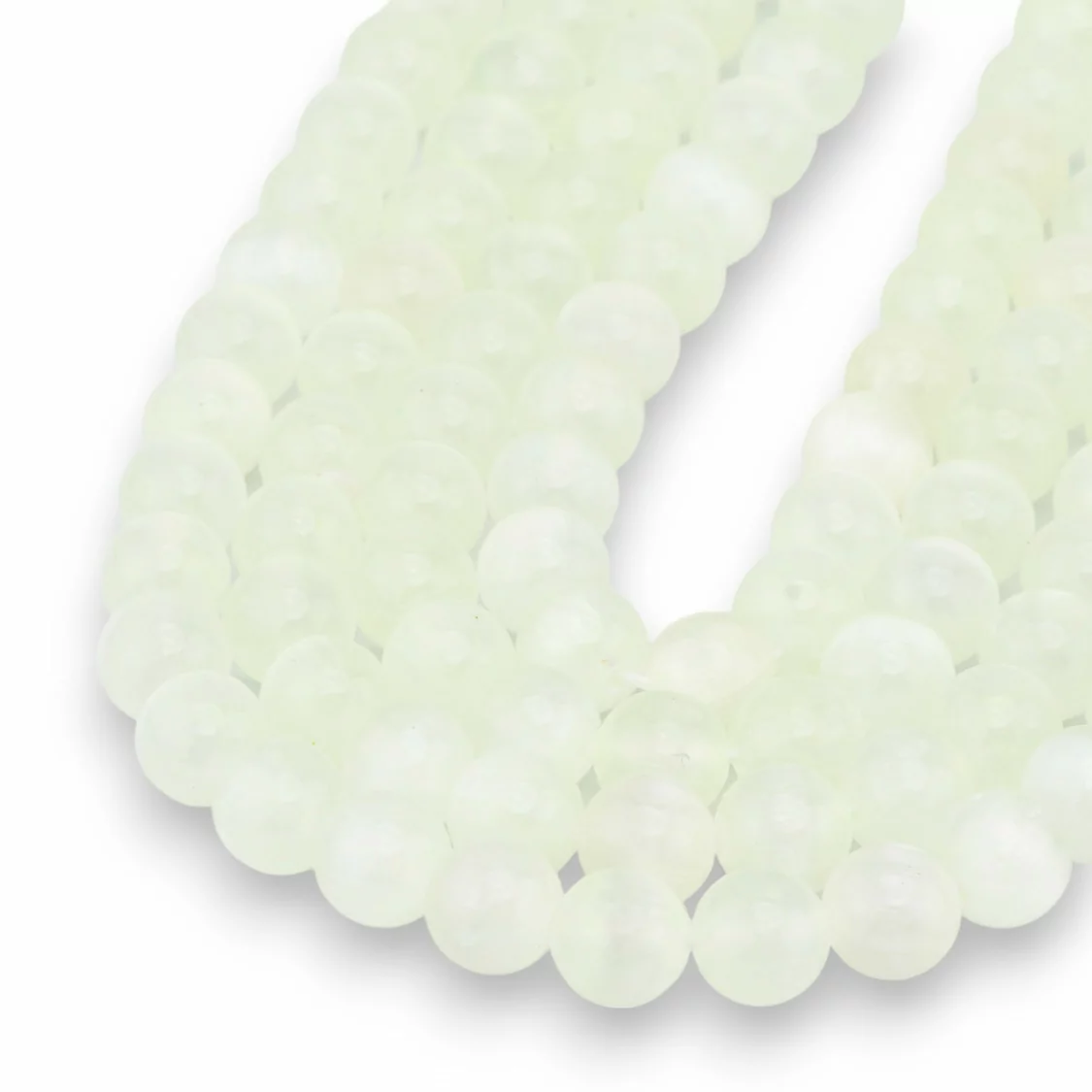 Selenite Tondo Liscio 8mm Verde Lime-SELENITE | Worldofjewel.com