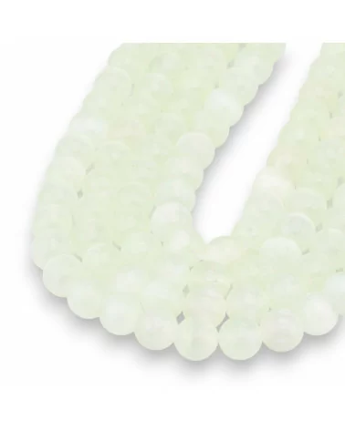 Selenite Tondo Liscio 8mm Verde Lime-SELENITE | Worldofjewel.com